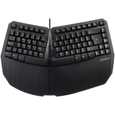 Perixx PERIBOARD-413B ES, Kabelgebundene ergonomische kompakte Geteilte Tastatur, 40 x 27,5 x 5,5 cm, TKL-Design, Schwarz