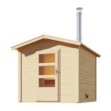 KARIBU Sauna »Bosse 1«, (Außenmaß) BxHxL: 231 x 235 x 273 cm, 3-Sitzplätze - beige