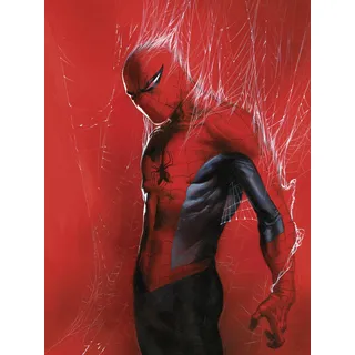 KOMAR Wandbild- Marvel Spider-Man Through the Spider Web - Größe 30 x 40 cm - Poster, Kinderzimmer, Dekoration - gerollt ohne Rahmen, Rot