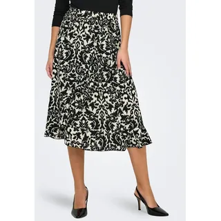 ONLY Wickelrock »ONLCARLY FLOUNCE LONG SKIRT«, schwarz-weiß