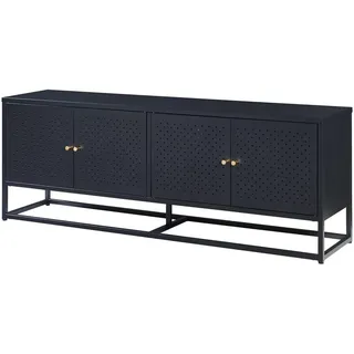 [en.casa] Janakkala TV-Lowboard 153 x 35 x 16 cm Schwarz Metall