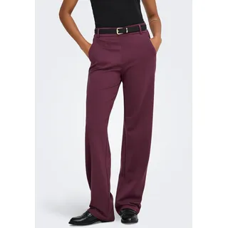 Anzughose ONLY "ONLPOPTRASH LIFE MW STRAIGHT PANT PNT", Damen, Gr. S (36), Länge 30, lila (port royale), Milano Rib, Obermaterial: 63% Viskose, 32% Nylon, 5% Elasthan, unifarben, normal, Hosen Anzughose, Viskosemischung