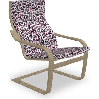 ABAKUHAUS Leopard-Druck Poäng Sessel Polster, Girly-Rosa-Schwarz, Sitzkissen mit Stuhlkissen mit Hakenschlaufe und Reißverschluss, Rosa-Schwarz-Weiß - Rosa, Schwarz, Weiß