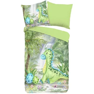 Good Morning Dani Dinosaurier Grün 135 x 200 cm + 80 x 80 cm