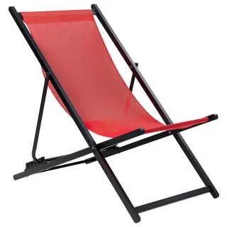 Beliani Locri II Gartenliege 95 x 60 x 79 cm Schwarz/Rot