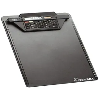 Ecobra 792250 Klemmbrett mit Rechner-Klemmschiene, schwarz