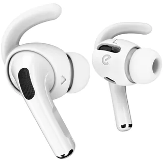 Keybudz EarBuddyz AirPods Pro, Kopfhörer Ohrhörer Zubehör, Ohrhaken Ohrbügel, rutschfest, Sport, weiß