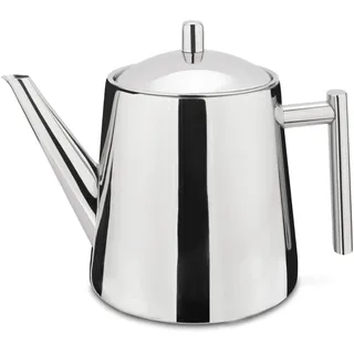 WEIS Teekanne PREMIUM 1,1 Liter aus Edelstahl doppelwandig mit Filtereinsatz