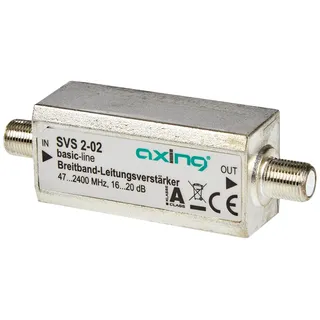 Axing SVS 2-02 Satelliten-Leitungsverstärker Inline Breitband (20 dB, 47 - 2400 MHz,