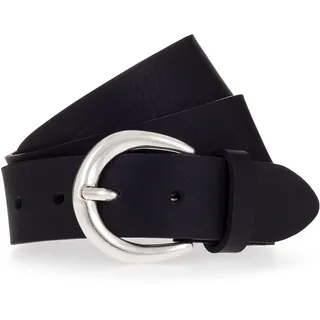 Ledergürtel MUSTANG, Damen, Gr. 95, schwarz, Rindsleder, unifarben, Gürtel Ledergürtel, Schließe in poliertem Silber, 3,5 cm breit