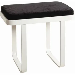 Schminktischhocker , Creme, Schwarz , Metall, Textil , rechteckig , 56x48x36 cm , erweiterbar (Typenauswahl) , Schlafzimmer, Schminktische