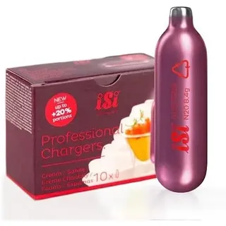 ISI Sahnekapseln 6x10 Stück - Professional Charger Sahnekapseln für Sahnespender - Premium Sahnekapseln aus Stahl - HACCP-Zertifiziert - Made in Austria