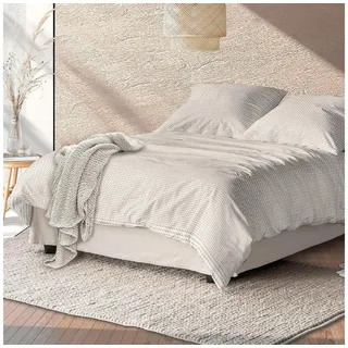 IRISETTE Easy 8659 grafisch Baumwolle beige 155 x 220 cm + 80 x 80 cm