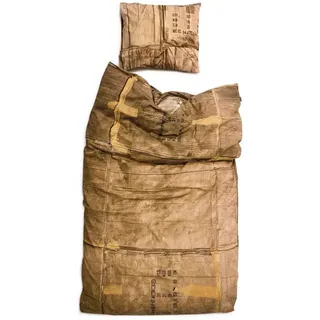 Snurk Baumwollbettwäsche Le-Clochard 135 x 200 cm+ 80 x 80 cm Farbe braun - Braun