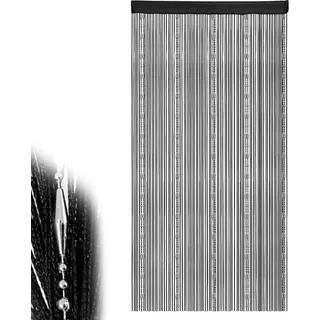GgiAvbn Insektenschutz Balkontür, Perlenvorhang Balkontür Schwarz, Fliegenvorhang Terrassentür mit Perlen und Wassertropfen, Deko-Türvorhang für Balkon und Wohnzimmer, 100x200 cm