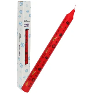 Weihnachten Advent Kerze Verpackt 25cm Konisch Countdown Party Farbe Bilder Rot