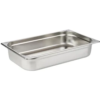 APS 81104 GN-Behälter 1/1, Gastronormbehälter Edelstahl rostfrei/Abmessungen 32,5 x 53 cm/Tiefe 100 mm/Volumen 13,25 Liter