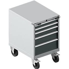 Schäfer Shop Select Schubladenschrank mit Rollen WSK 36-27, 5 Schübe, bis 200 kg, B 717 x T 572 x H 920 mm, lichtgrau/anthrazitgrau