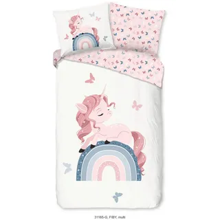 Ben'n'jen Kinderbettwäsche , Multicolor , Textil , Einhorn , 140x200 cm , Oeko-Tex® Standard 100, BCI (Better Cotton Initiative) , atmungsaktiv , Heimtextilien, Bettwäsche & Leintücher, Kinderbettwäsche