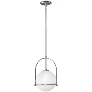 Elstead Lighting Hängeleuchte , Nickelfarben , Metall, Glas , Kugel , 50.3 cm , Grüner Punkt, RoHS , Lampen & Leuchten, Leuchtenserien