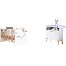 trendteam Babymöbel-Set »Mats«, (2 St.), neutrales Design, weiß