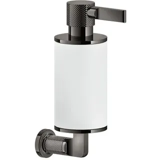 Gessi Inciso Seifenspender zur Wandmontage, Behälter weiß matt, 58513706, Farbe: Metall Schwarz PVD