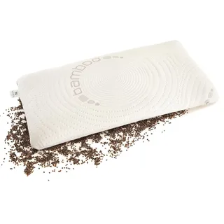 NATURECA Buchweizenkissen Nackenkissen Buchweizen Kopfkissen nackenschmerzen, Seitenschläferkissen mit Bambus Kissenbezüge, Buchweizenschalen nackenstützkissen orthopädisches Kissen (40x80 cm)