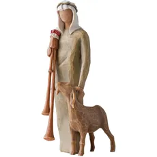 Bild Zampognaro - Hirte mit Sackpfeife und Ziege als Ergänzung zur Willow Tree Nativity Krippe