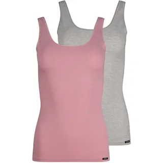 Unterhemd SKINY "Cotton Advantage", Damen, Gr. 42, N-Gr, zephyrmelange selection, Obermaterial: 94% Baumwolle, 6% Elasthan, unifarben, figurbetont, Rundhals, Unterhemden Unterhemd, bequem, weich, basic, eng, Baumwollmix