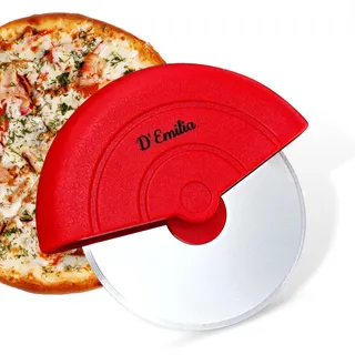 D'Emilia - Vielseitiger Pizzaschneider aus Edelstahl für die Küche, Pizzaschneider, tragbar, ergonomisch, mit 7,5 cm Durchmesser