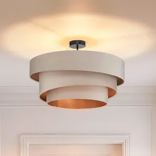 Lindby Deckenlampe Jusari (Modern) in Creme aus Textil (3 flammig, E27) - Deckenleuchte Lampe Wohnzimmerleuchte