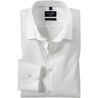 Businesshemd OLYMP "No. Six super slim", Herren, Gr. 45, N-Gr, beige (hellbeige), Web, Obermaterial: 97% Baumwolle, 3% Elastolefin, slim fit, Hemden Businesshemd