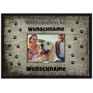 Print Royal Personalisierte Fußmatte - Willkommen mit Name und Foto zum selbst Gestalten - als Geschenkidee - rutschfest - 60 x 40 cm