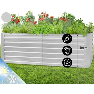 blumfeldt Hochbeet aus Metall, Wetterfestes Stahlblech-Hochbeet für Balkon & Garten, Rostfreies Freistehende Hochbeete 180x60x90 cm, 970 L Pflanzkübel Groß für Blumen, Obst, Gemüse