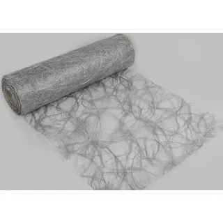 Protinam Tischläufer 5,0 m Silber Geblümt 30 cm breit 5 m