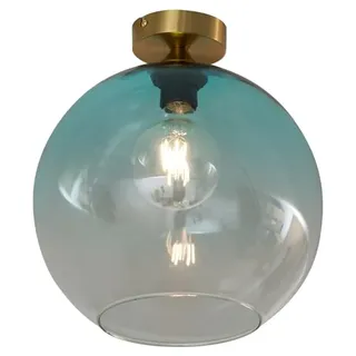 Qazqa Art Deco Deckenleuchte, Deckenlampe - Sandra - Blau, 30cm, Ideal als Flur, Schlafzimmerlampe und Wohnzimmerlampe