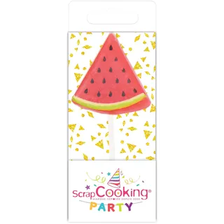 ScrapCooking 0547 Mini-Kerze, Flamingo, Wassermelone, Ananas, Dekoration für Geburtstags- und Partytorten, trendiger Sommer, Höhe 3,5 cm, aus Paraffin, Paraffinwachs, Rosa