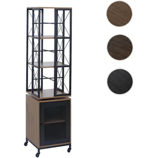 Bücherregal HWC-P13, Standregal Drehregal, Rollen drehbar Tür, Metall Industrial Melamin MVG 162x40x