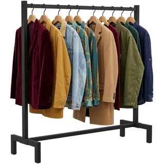 CLP Kleiderständer 120x38x120-schwarz-Metall , Schwarz , 120x120x38 cm , Garderobe, Garderobenständer