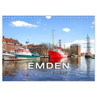 Calvendo EMDEN Seehafenstadt mit Flair (Wandkalender 2026 DIN A4 quer), CALVENDO Monatskalender: Maritime Eindrücke einer Stadt am Meer (CALVENDO Orte)