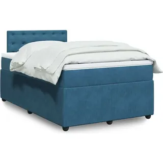 Langlebige Boxspringbett mit Matratze Blau 120x200 cm Samt Gästebett mit Lattenrost Möbel7872895 - Blau