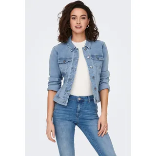Only Jeansjacke »ONLWONDER – Jeansjacke mit Teilungsnähten und Stretch« sehr figurbetont, casual, Denim, Baumwollmischung, Brusttaschen, blau