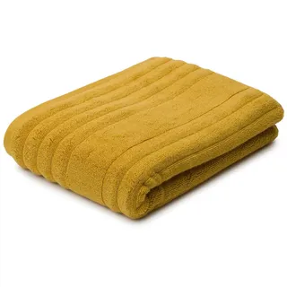 Gözze - Mailand Frottier-Badetuch, Weich und saugfähig, 70% Bio-Baumwolle/30% Viskose (Bambus), Vegan, 100 x 150 cm - Senf