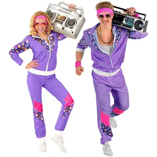 w widmann milano party fashion - Kostüm Trainingsanzug, Vintage-Style, 80er Jahre Outfit, Jogginganzug für Karneval & Party