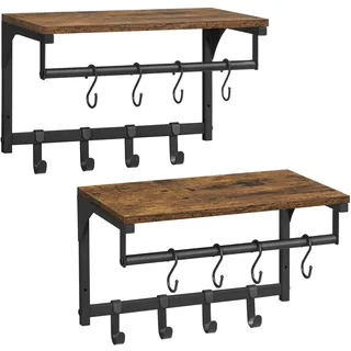 VASAGLE Wandgarderobe LCR103B01 Rustikales Braun und Schwarz