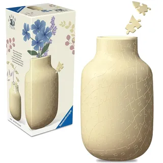 Ravensburger 3D Puzzle Vase Butter-Yellow mit integriertem Wasserbehälter - für echte oder künstliche Blumen - Home Deco