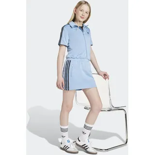 Shirtkleid ADIDAS ORIGINALS "FIREBIRD", Kinder, Gr. 140, N-Gr, ash blau, Obermaterial: 100% Polyester, Kleider Shirtkleid