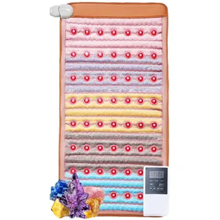 Vevor Ferninfrarot-Wärmepad, 104x51cm, Amethyst-Therapiematte aus 5 natürlichen Kristall-Edelsteinen mit 660 nm Photonenlicht, negativen Ionen, zur Schmerzlinderung in Rücken, Taille und Schultern