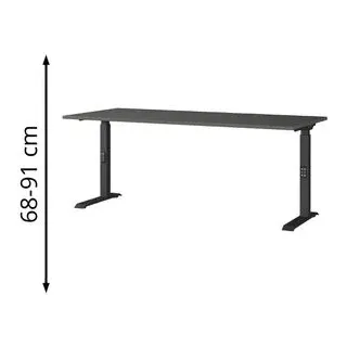 Germania Schreibtisch grafit rechteckig, C-Fuß-Gestell schwarz 180,0 x 80,0 cm