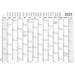 Alpha Edition - Jahresplaner XL 2025 Plakatkalender, 100x70cm, Jahreskalender mit 14 Monaten-Übersicht, Ferienterminen und deutschem Kalendarium, Arbeitstagezählung